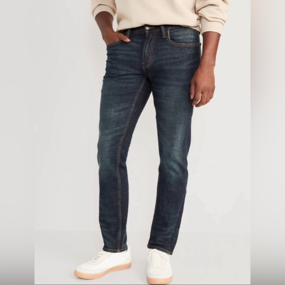 Old Navy Men's Skinny Built-In Flex Dark Wash Jeans Size 34 x 30 NWT